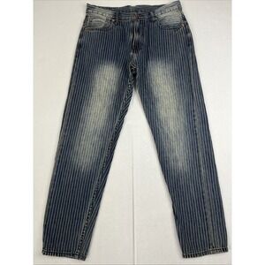 Mbbcar Selvage Mens Selvedge Blue Jeans Striped Size 34 Fits 32x28 Conductor